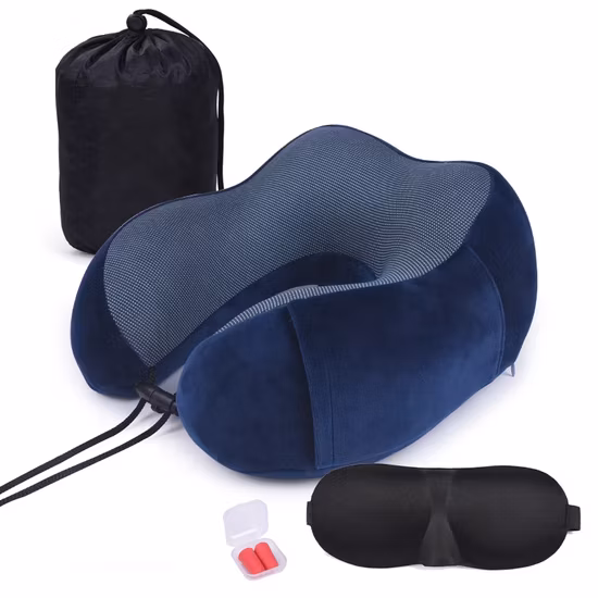 Memory Foam Travel Pillow - Airplane Neck Rest &amp; Plane Accessories, Head Support Pillow for Sleeping