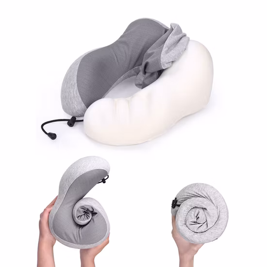 Memory Foam Travel Pillow - Airplane Neck Rest &amp; Plane Accessories, Head Support Pillow for Sleeping